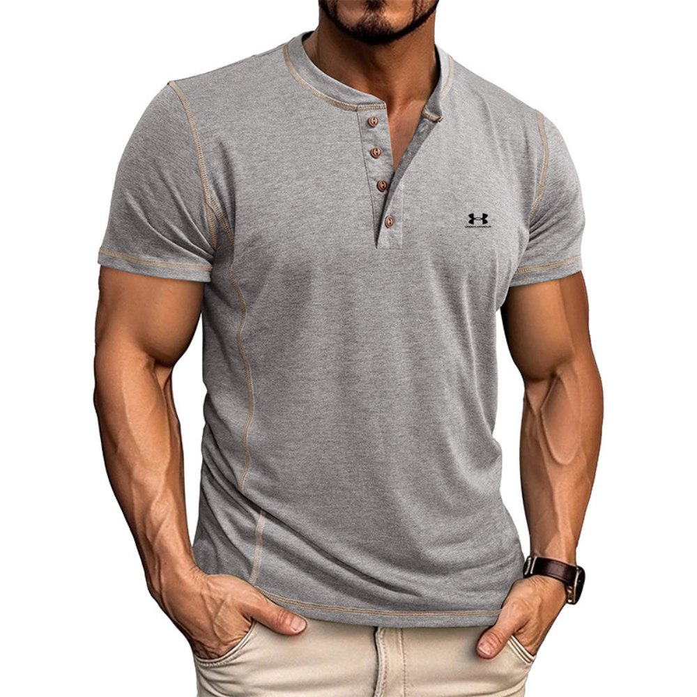 Men's Fashion Cotton Short Sleeve Henley Shirt