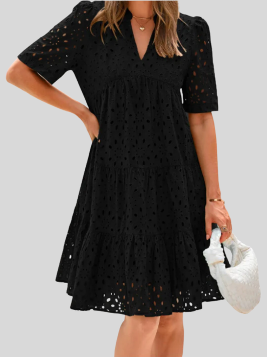 Fashionable lace ruffle dress